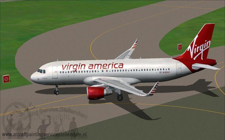 FS2004/FSX Virgin America Airbus A320-214 (SL)