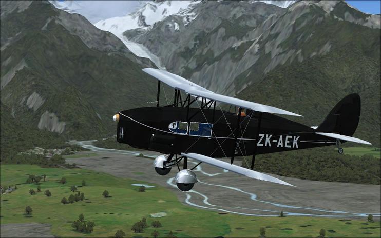 FSX DeHavilland Fox Moth ZK-AEK