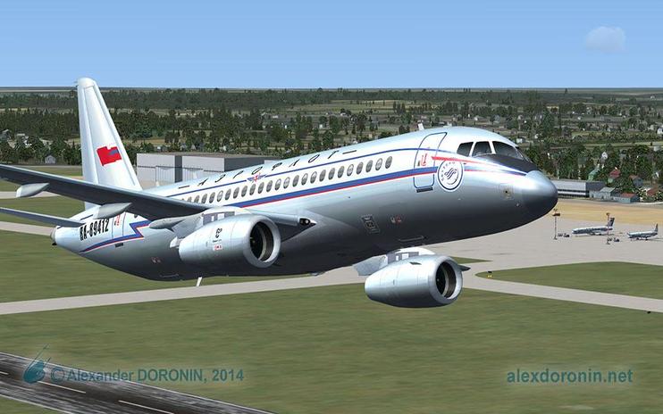 FS2004/FSX Aeroflot SuperJet 100