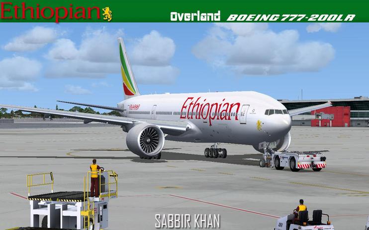 FS2004/FSX Ethiopian Boeing 777-200LR