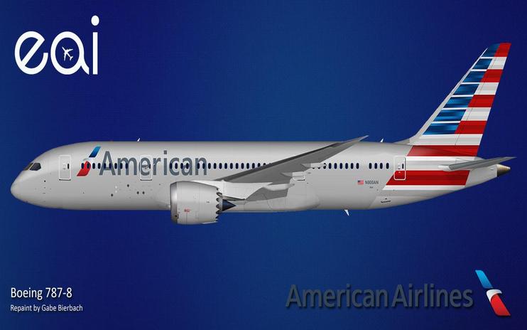 FS2004 American Airlines Boeing 787-8